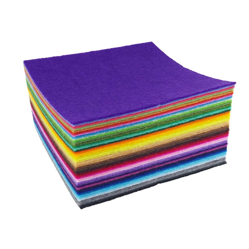 flic-flac 48PCS 8 x 8 inches (20 x 20cm) Assorted Color Felt Fabric Sheets Patchwork Sewing DIY Craft 1mm Thick â€¦ (20cm * 20cm, 48pcs) - Image 4
